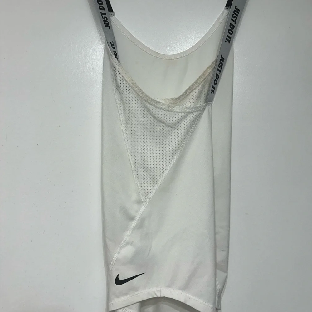 Nike White Tank Top with Black Logo Strap